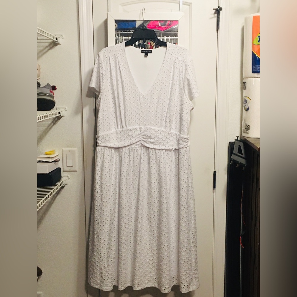 Lane Bryant white eyelet lace dress